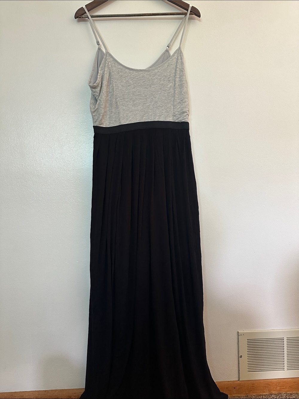 NWT LC Lauren Conrad Light Gray and Black Two-Tone Maxi Dress